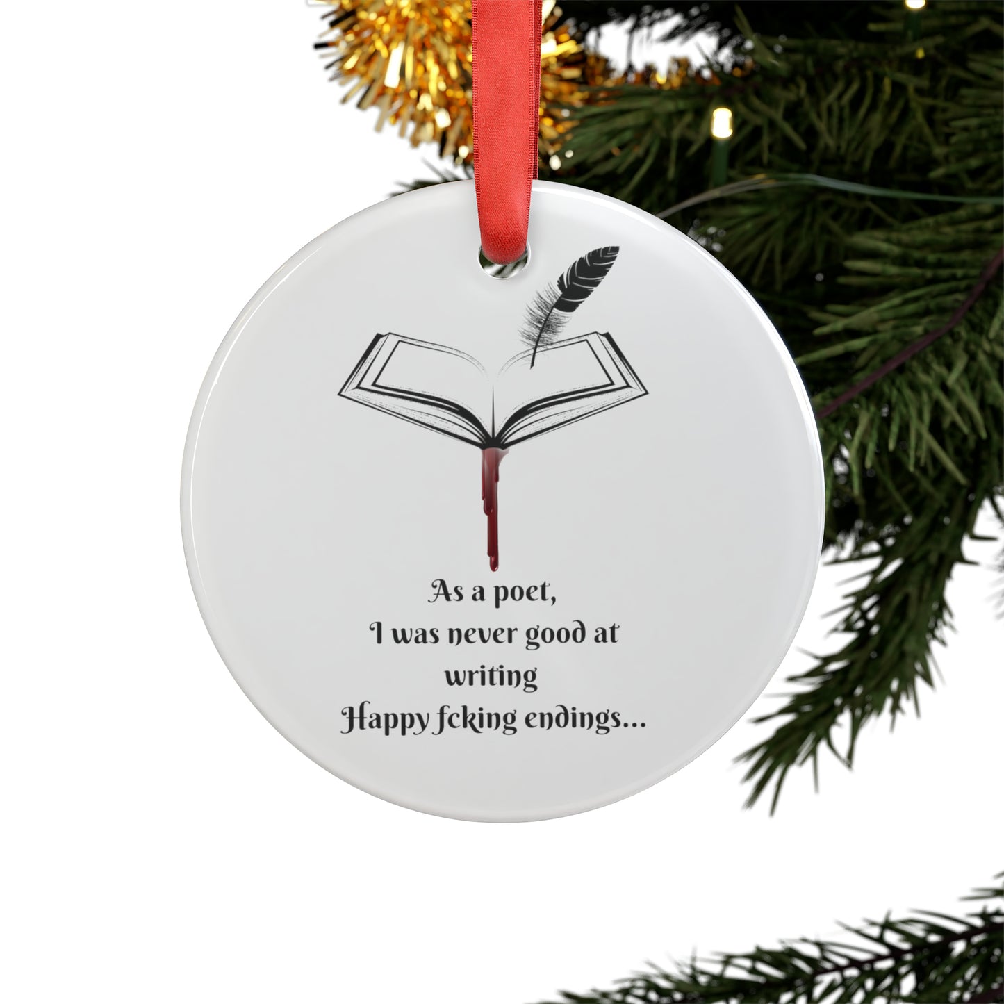 HAPPY FCKING ENDINGS Acrylic Ornament with Ribbon