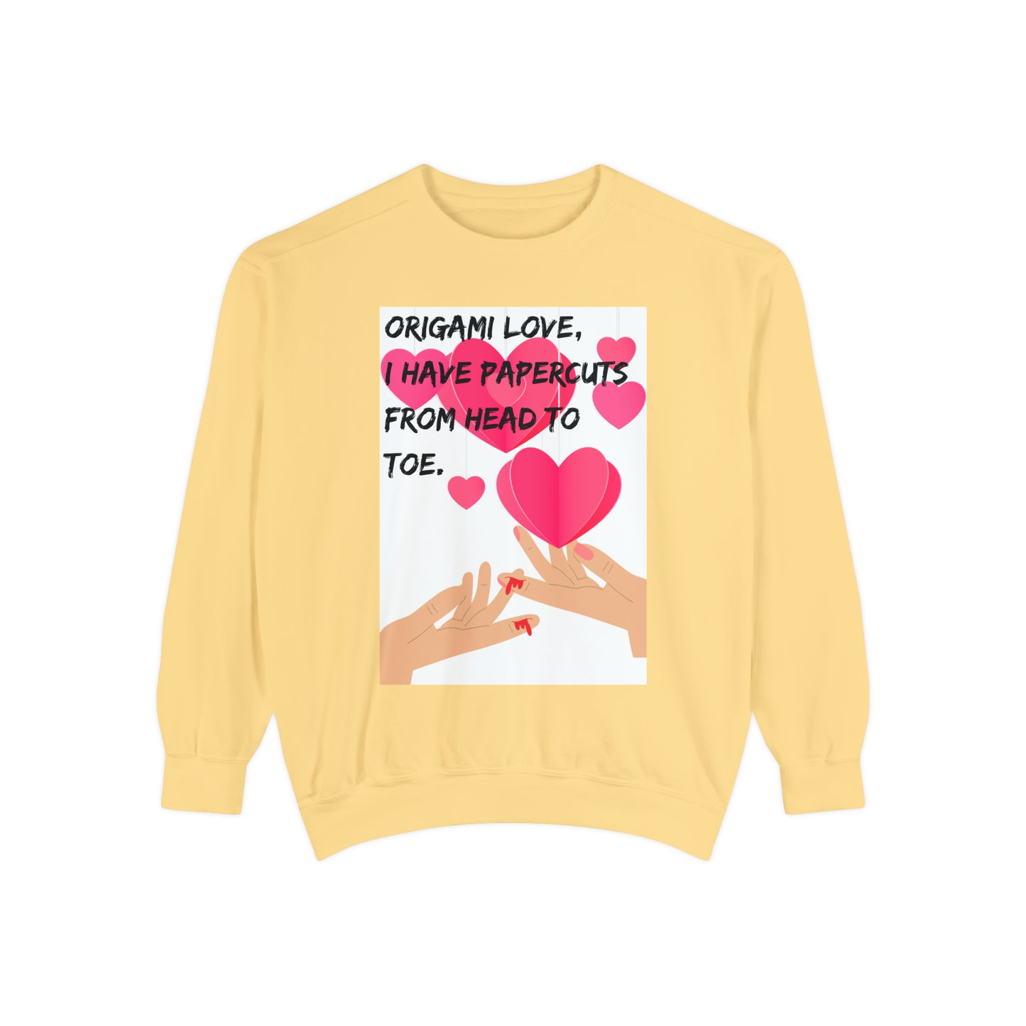 ORIGAME LOVE  Unisex Garment-Dyed Sweatshirt
