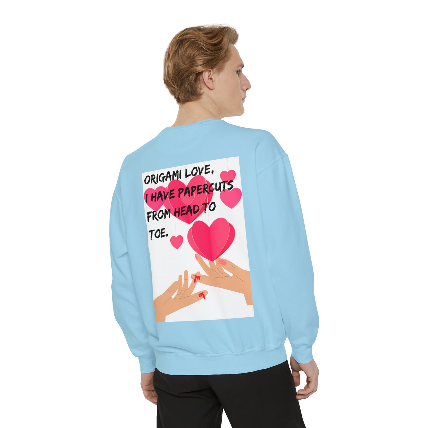 ORIGAME LOVE  Unisex Garment-Dyed Sweatshirt