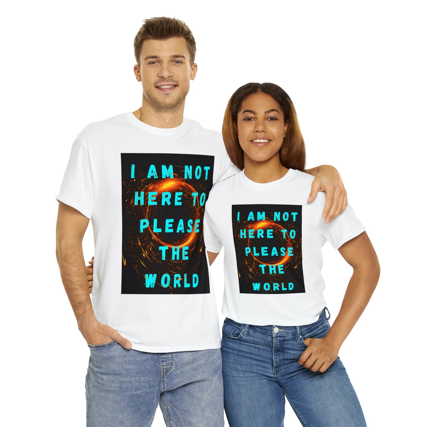 I AM NOT HERE TO PLEASE THE WORLD Unisex Heavy Cotton Tee