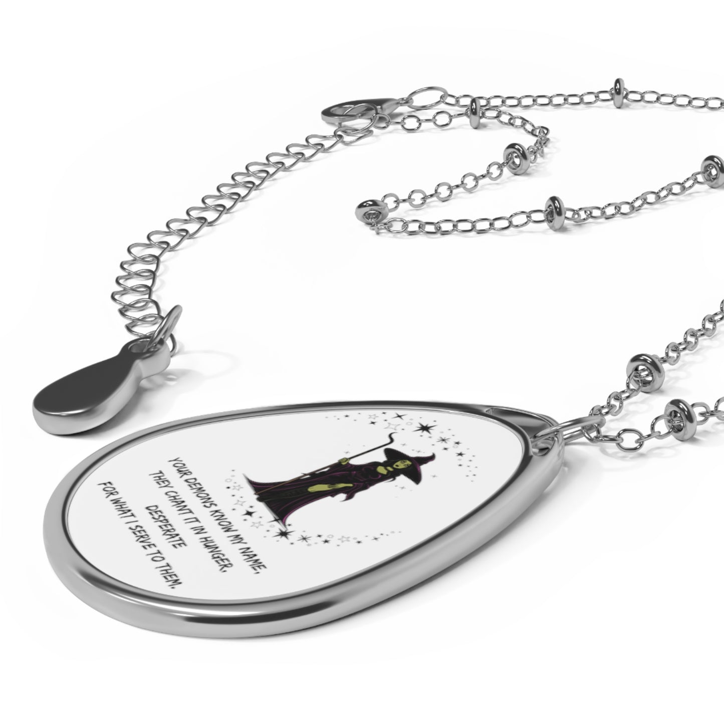 YOUR DEMONS KNOW MY NAME  V1 Oval Necklace