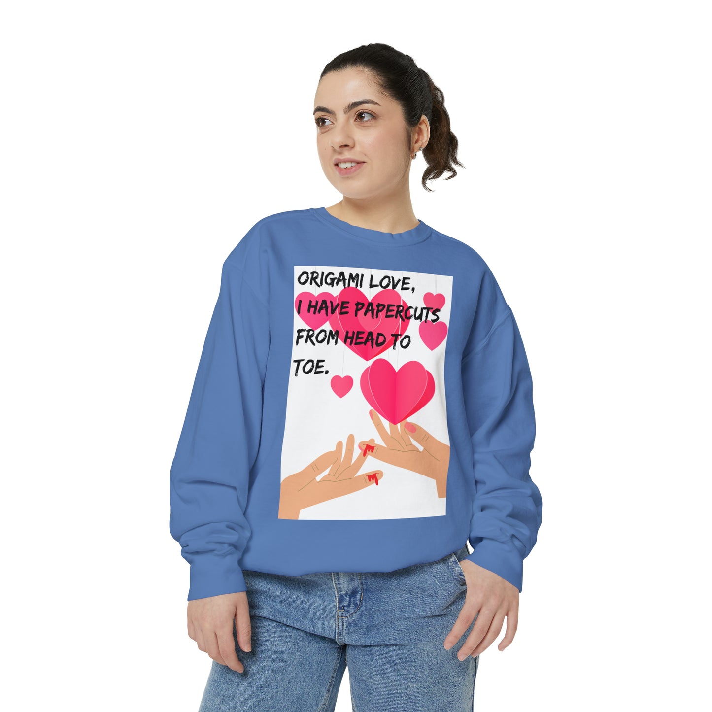 ORIGAME LOVE  Unisex Garment-Dyed Sweatshirt
