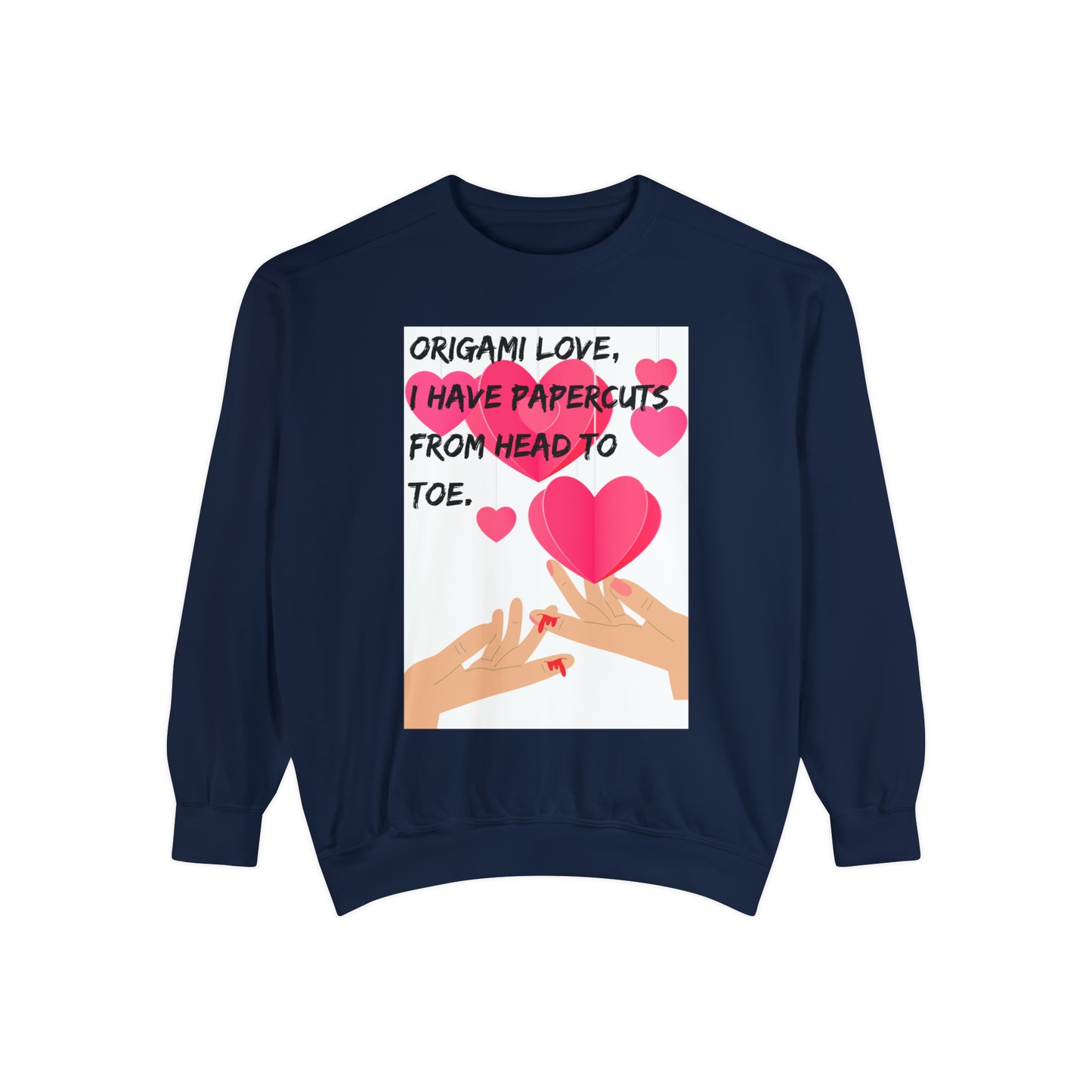ORIGAME LOVE  Unisex Garment-Dyed Sweatshirt