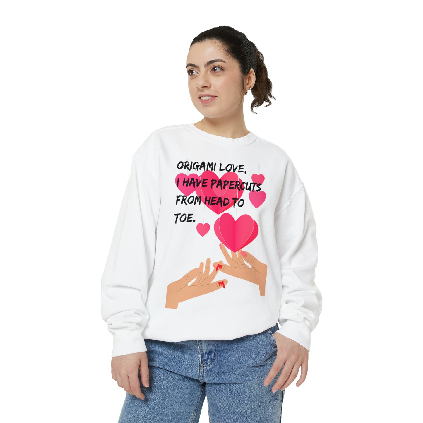 ORIGAME LOVE  Unisex Garment-Dyed Sweatshirt