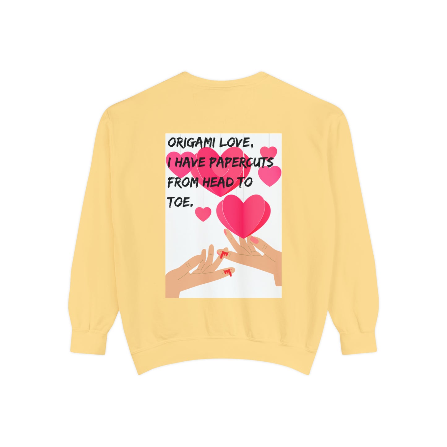ORIGAME LOVE  Unisex Garment-Dyed Sweatshirt