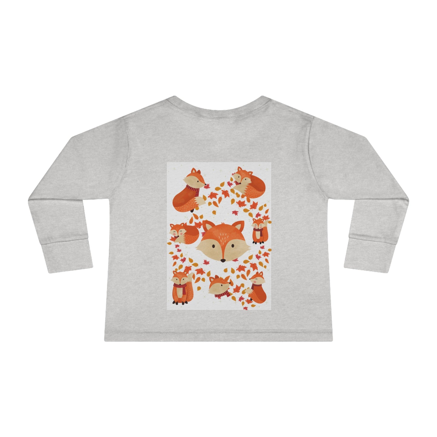 FOX AND LEAVES OF FALL Toddler Long Sleeve Tee