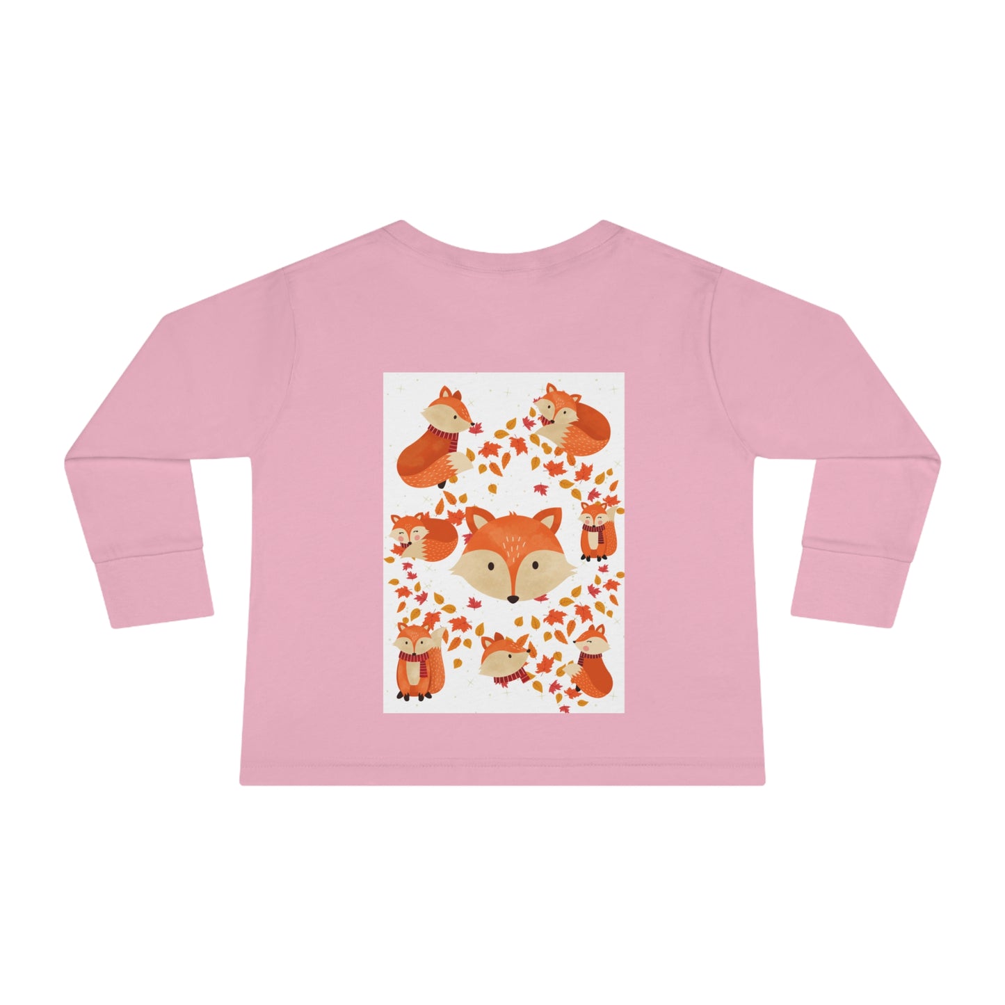FOX AND LEAVES OF FALL Toddler Long Sleeve Tee