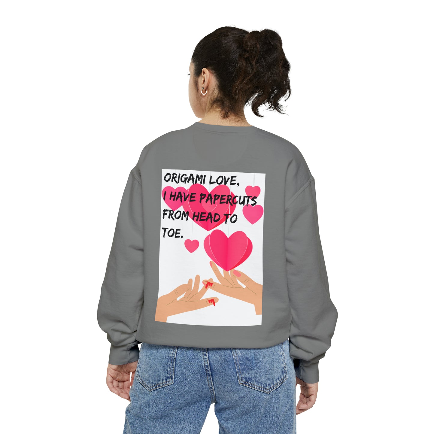 ORIGAME LOVE  Unisex Garment-Dyed Sweatshirt