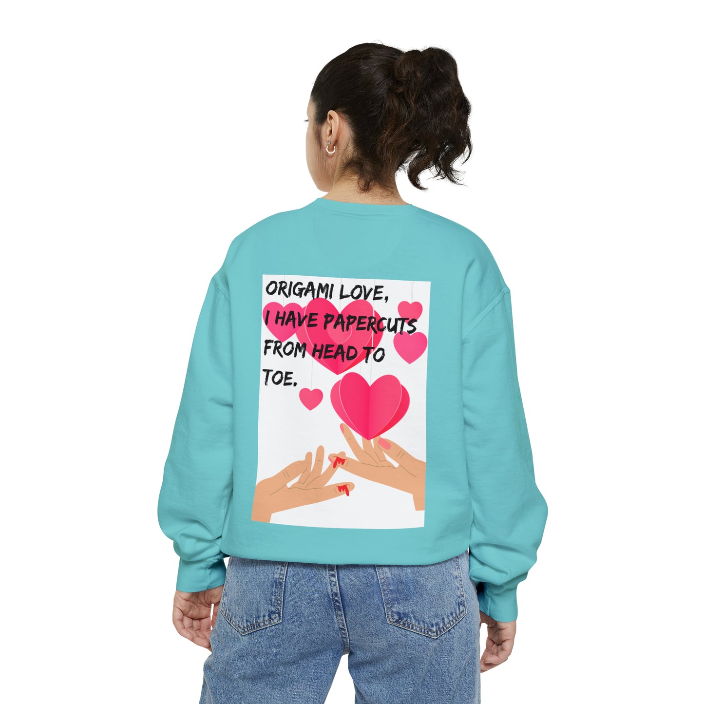 ORIGAME LOVE  Unisex Garment-Dyed Sweatshirt