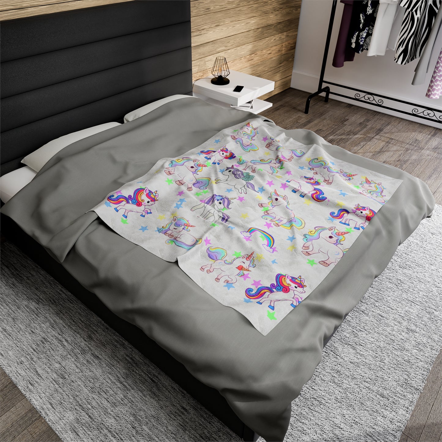 UNICORN LOVE Velveteen Plush Blanket