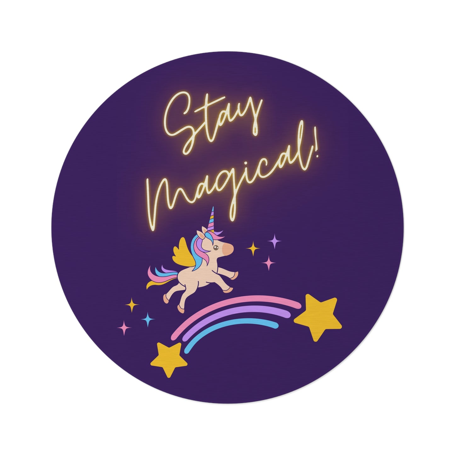 STAY MAGICAL UNICORN LOVE  Round Rug