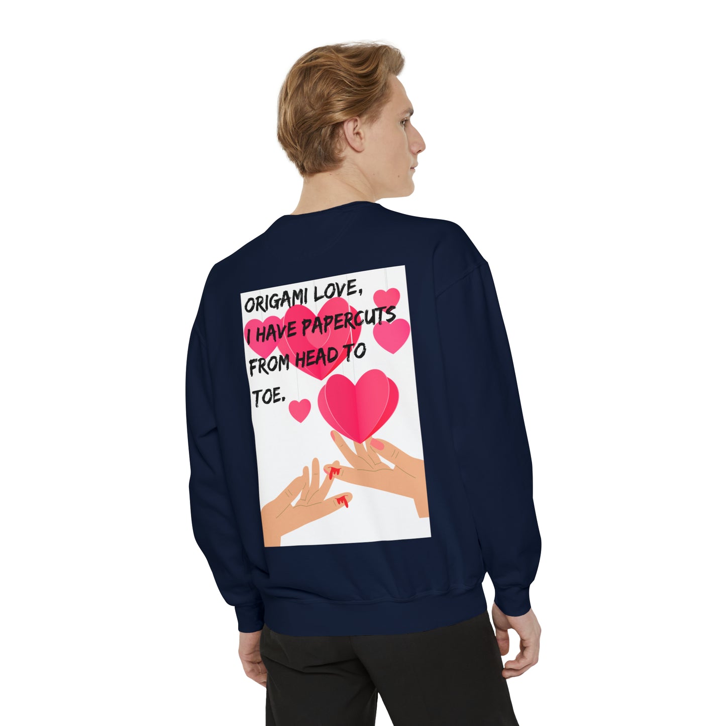 ORIGAME LOVE  Unisex Garment-Dyed Sweatshirt