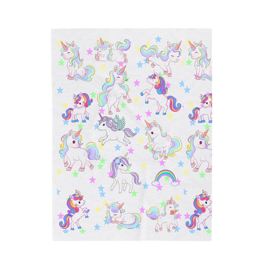 UNICORN LOVE Velveteen Plush Blanket