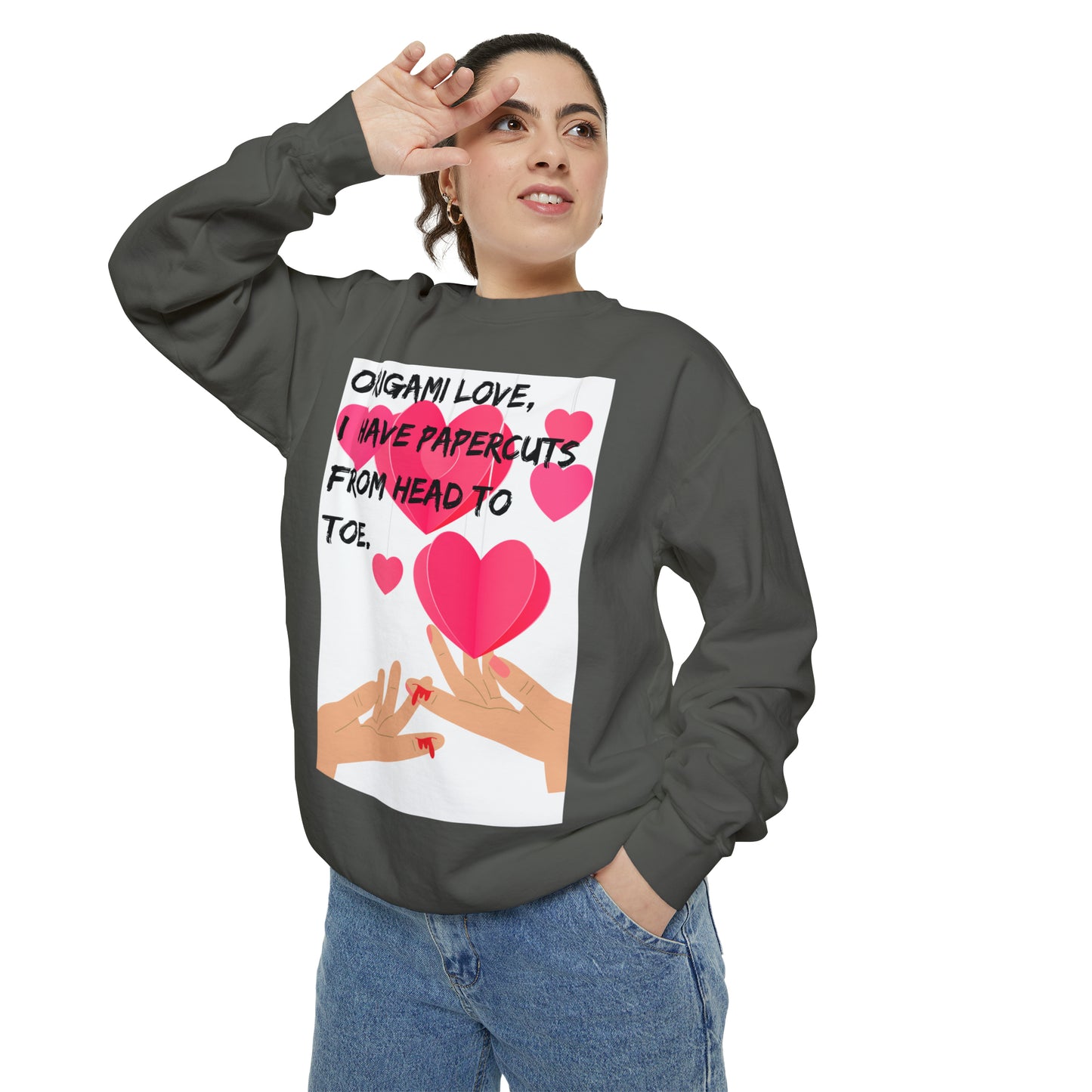 ORIGAME LOVE  Unisex Garment-Dyed Sweatshirt