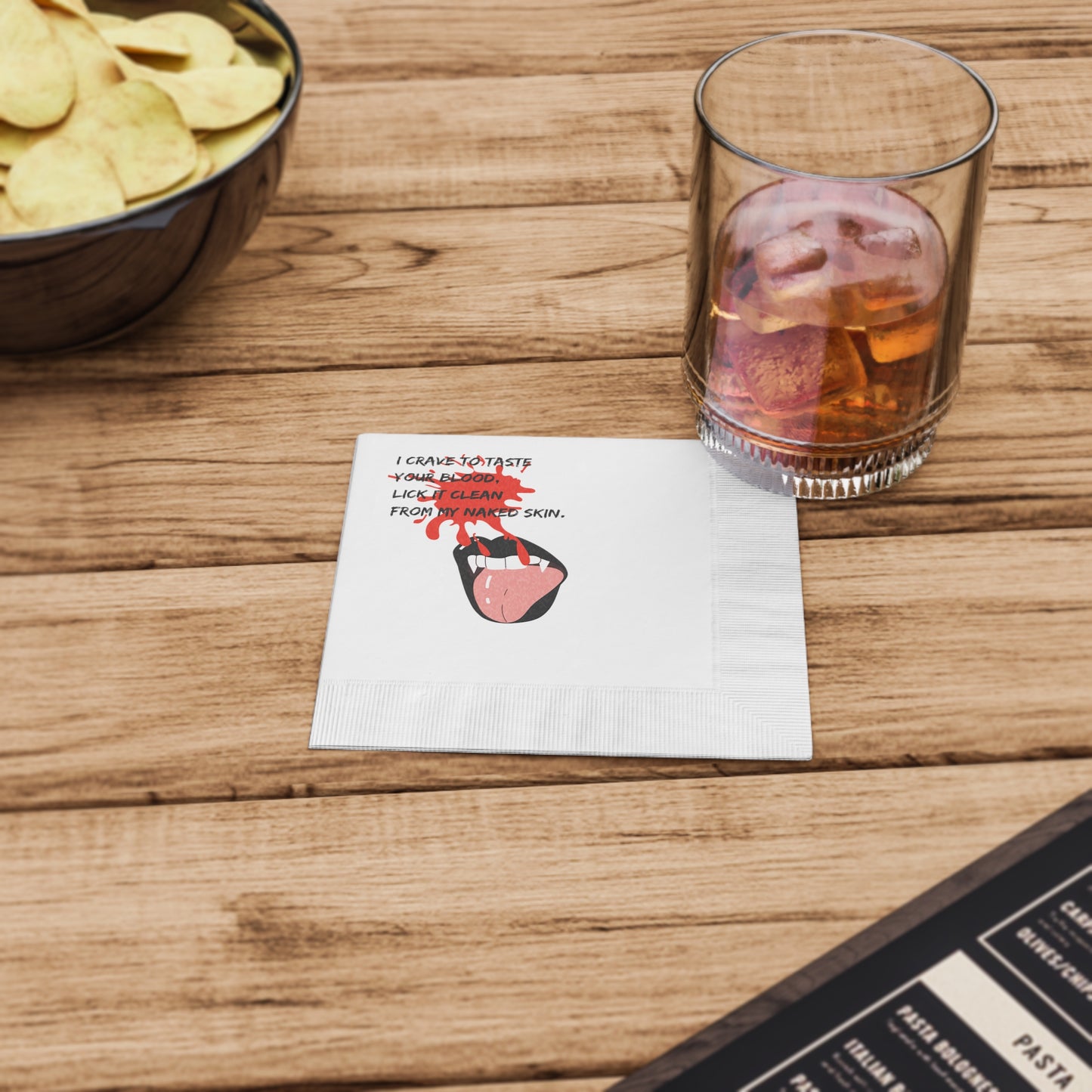 LICK YOU CLEAN White Coined Napkins