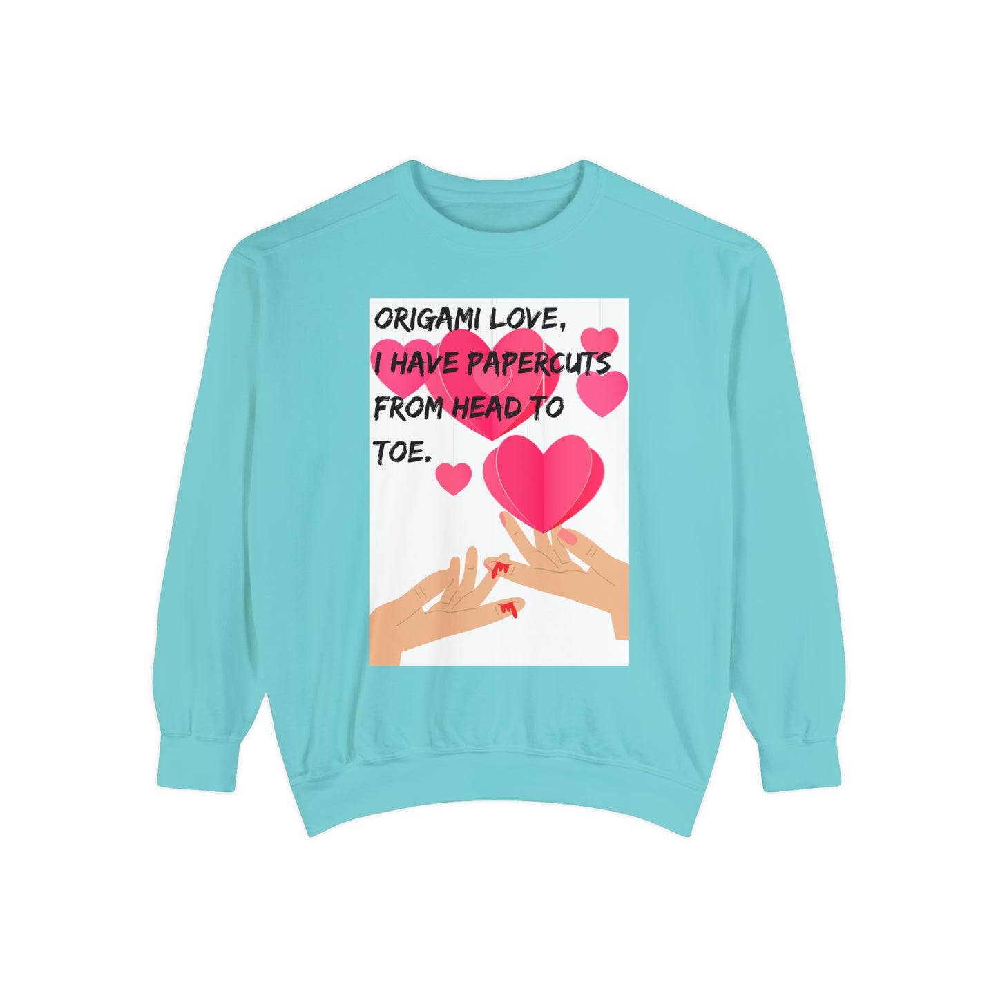 ORIGAME LOVE  Unisex Garment-Dyed Sweatshirt