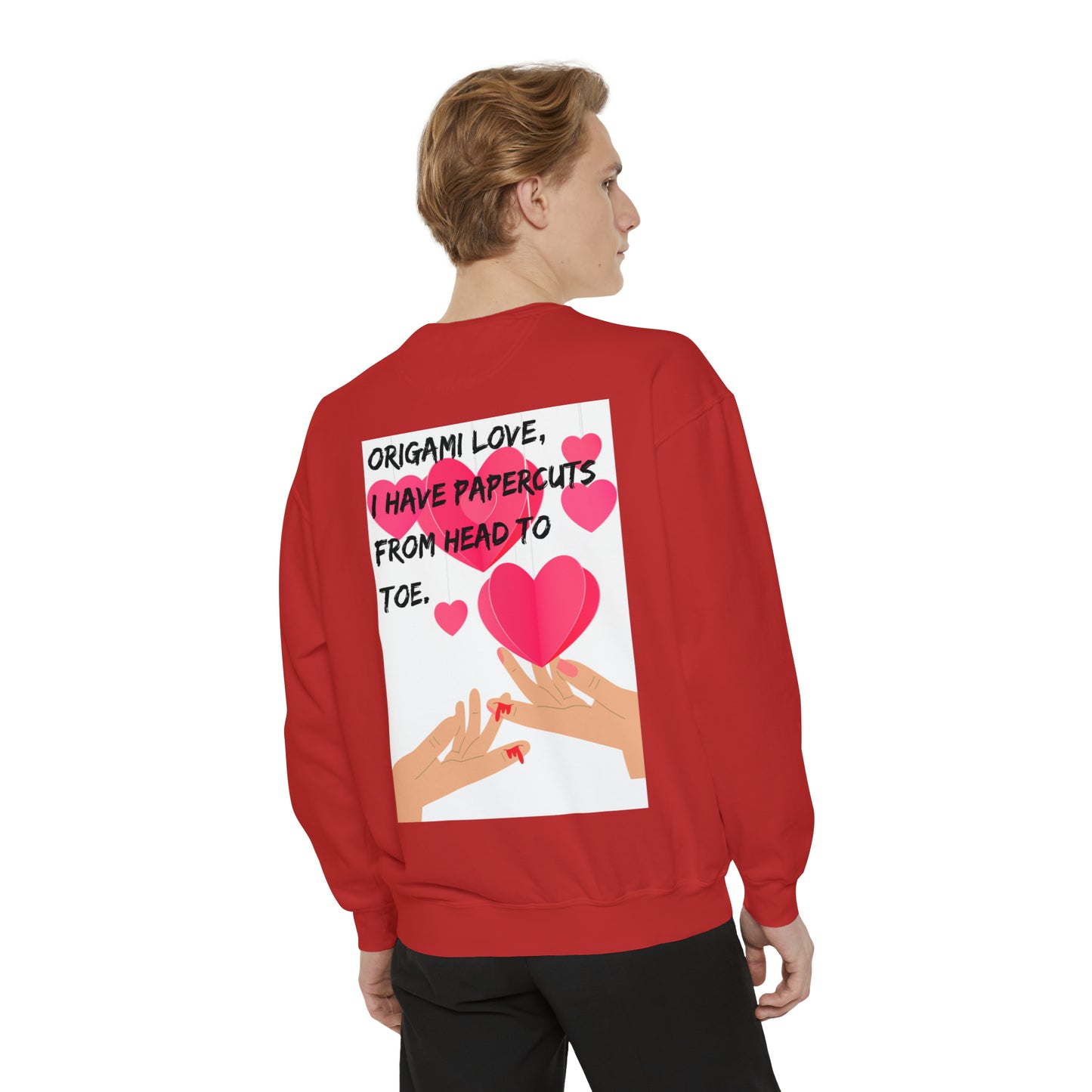 ORIGAME LOVE  Unisex Garment-Dyed Sweatshirt
