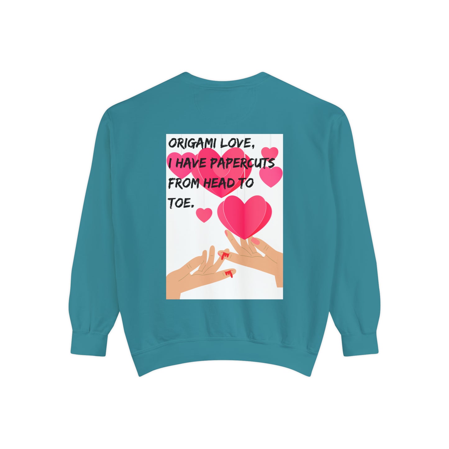 ORIGAME LOVE  Unisex Garment-Dyed Sweatshirt