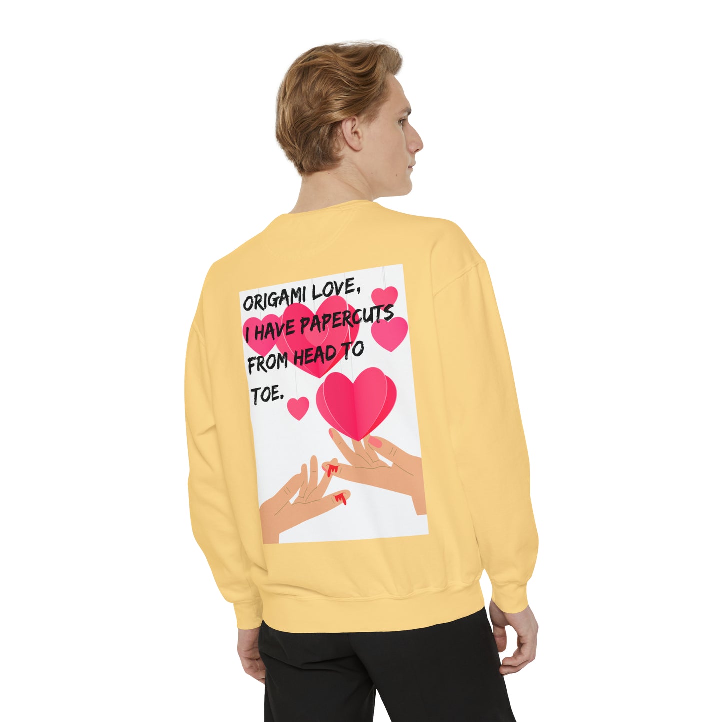 ORIGAME LOVE  Unisex Garment-Dyed Sweatshirt
