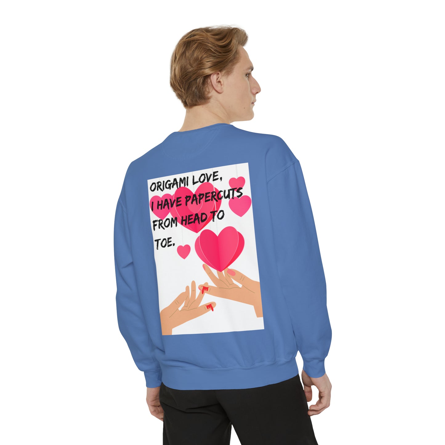 ORIGAME LOVE  Unisex Garment-Dyed Sweatshirt