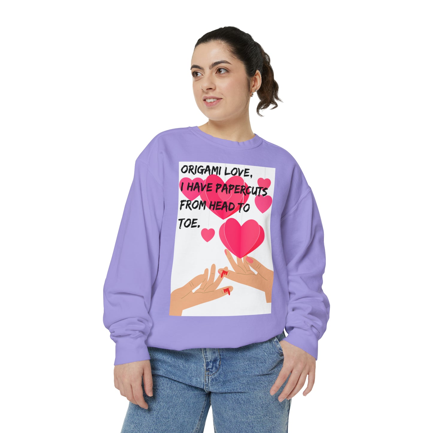 ORIGAME LOVE  Unisex Garment-Dyed Sweatshirt