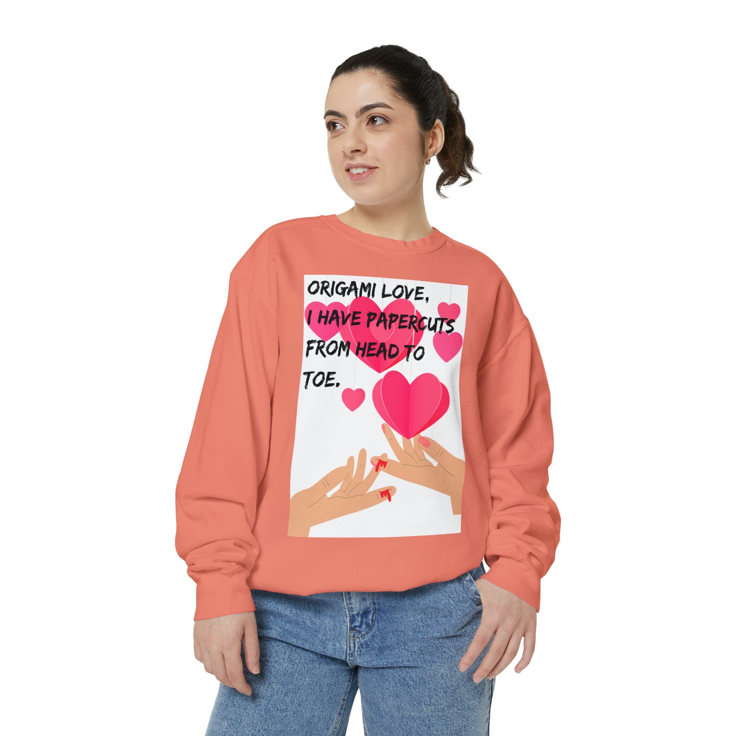 ORIGAME LOVE  Unisex Garment-Dyed Sweatshirt
