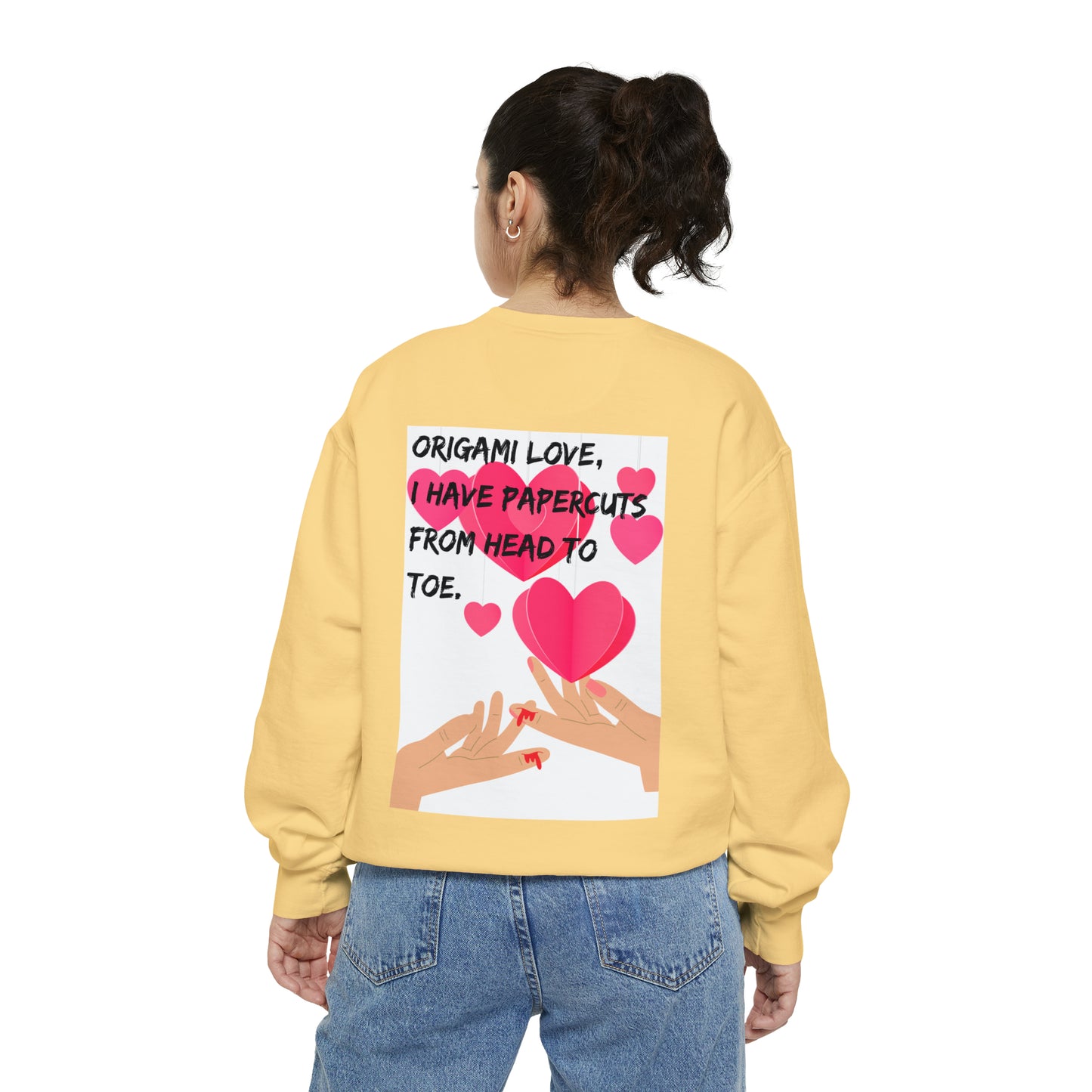 ORIGAME LOVE  Unisex Garment-Dyed Sweatshirt