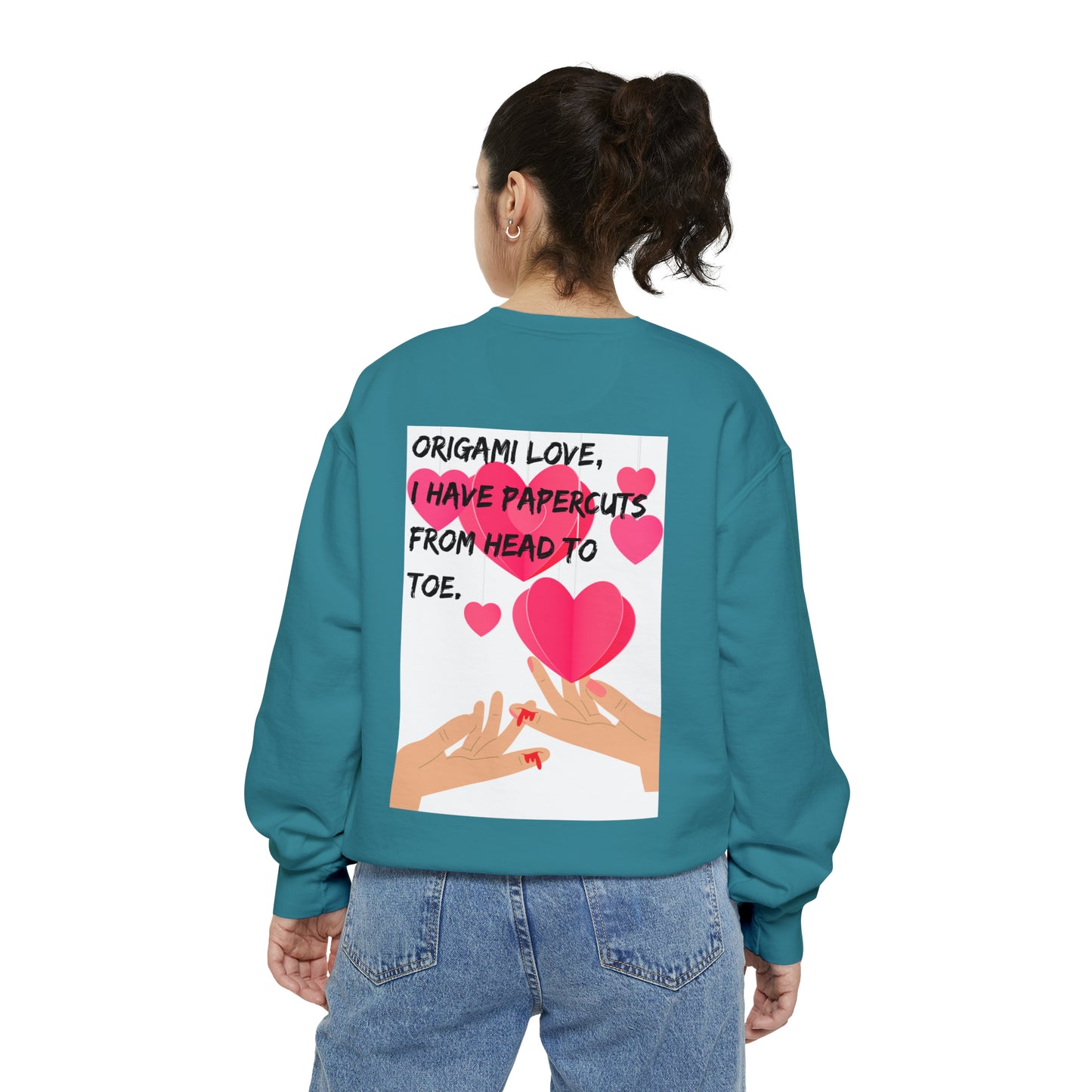ORIGAME LOVE  Unisex Garment-Dyed Sweatshirt