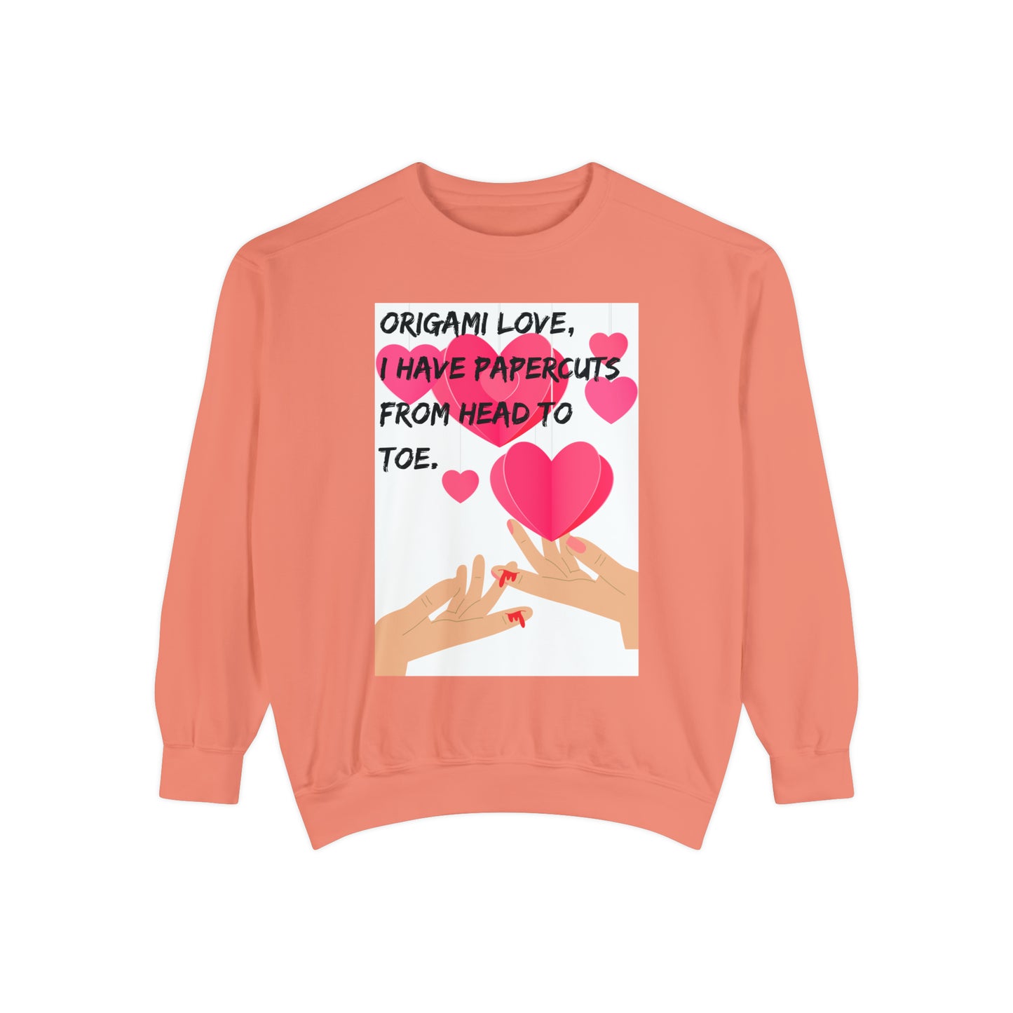 ORIGAME LOVE  Unisex Garment-Dyed Sweatshirt