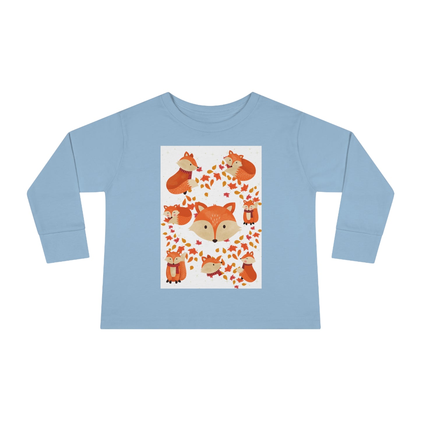 FOX AND LEAVES OF FALL Toddler Long Sleeve Tee