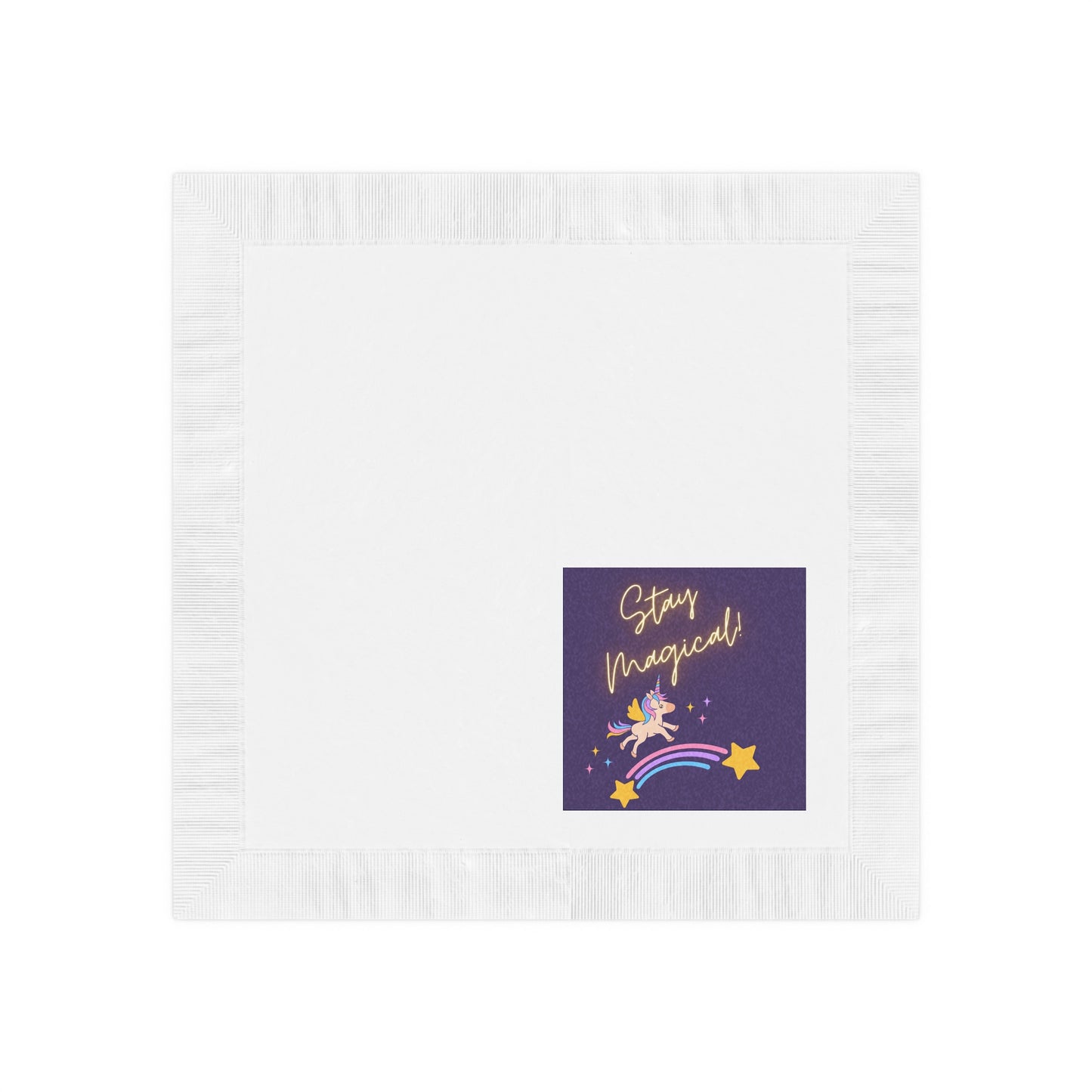 STAY MAGICAL UNICORN LOVE White Coined Napkins