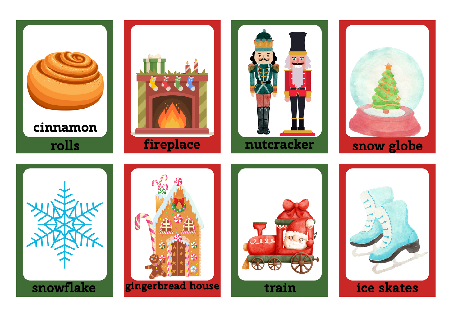 XMAS FLASHCARD: Memory And Matching Game:  80 CARDS (40 PAIRS)