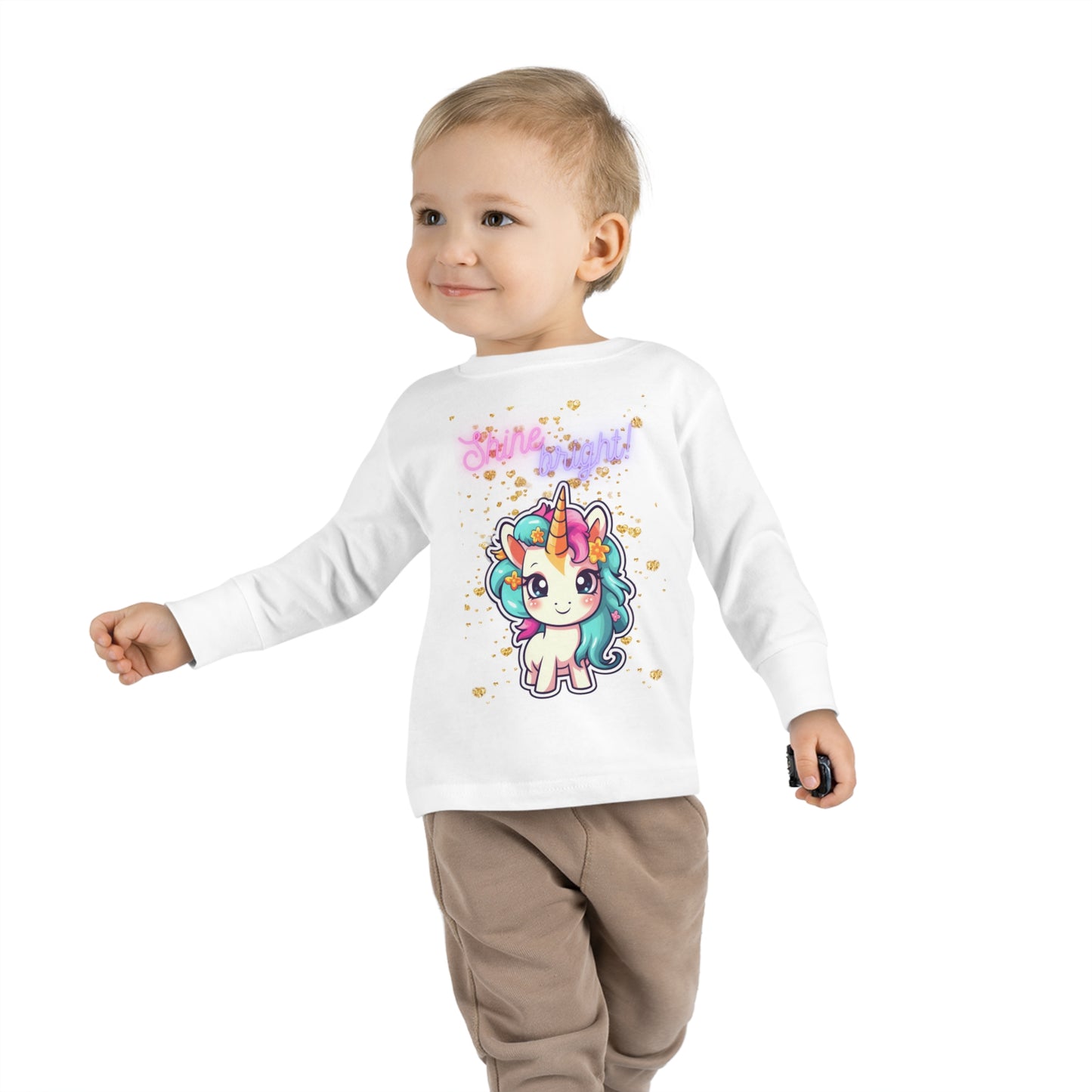 SHINE BRIGHT UNICORN LOVE Toddler Long Sleeve Tee