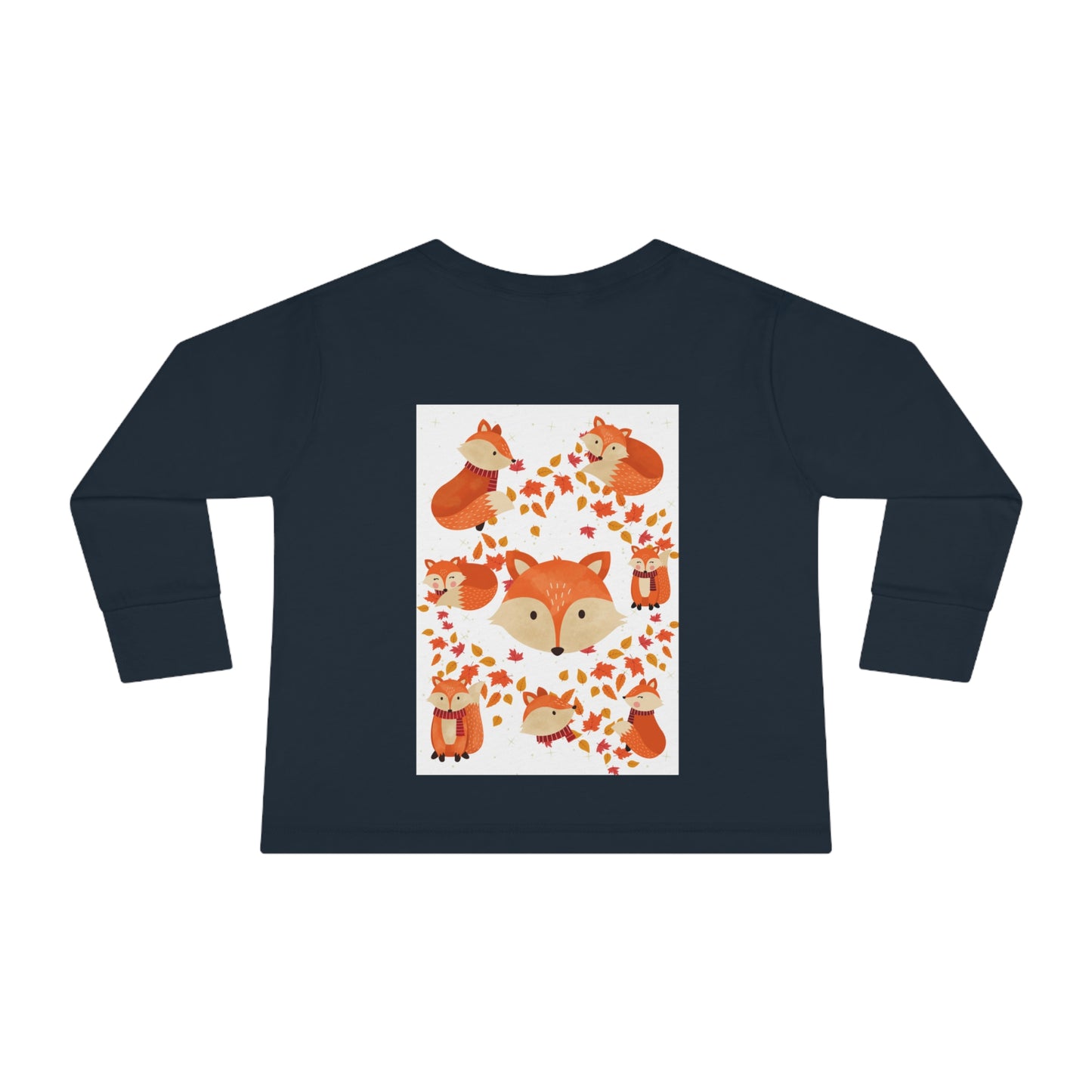 FOX AND LEAVES OF FALL Toddler Long Sleeve Tee