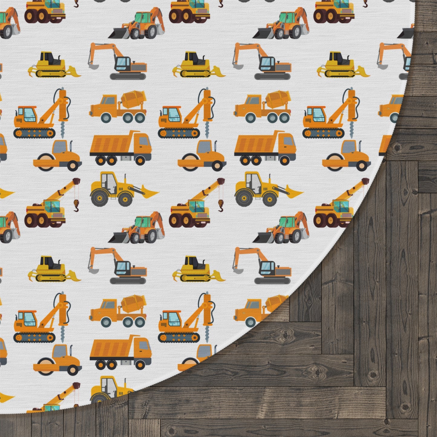 CONSTRUCTION TRUCKS Round Rug