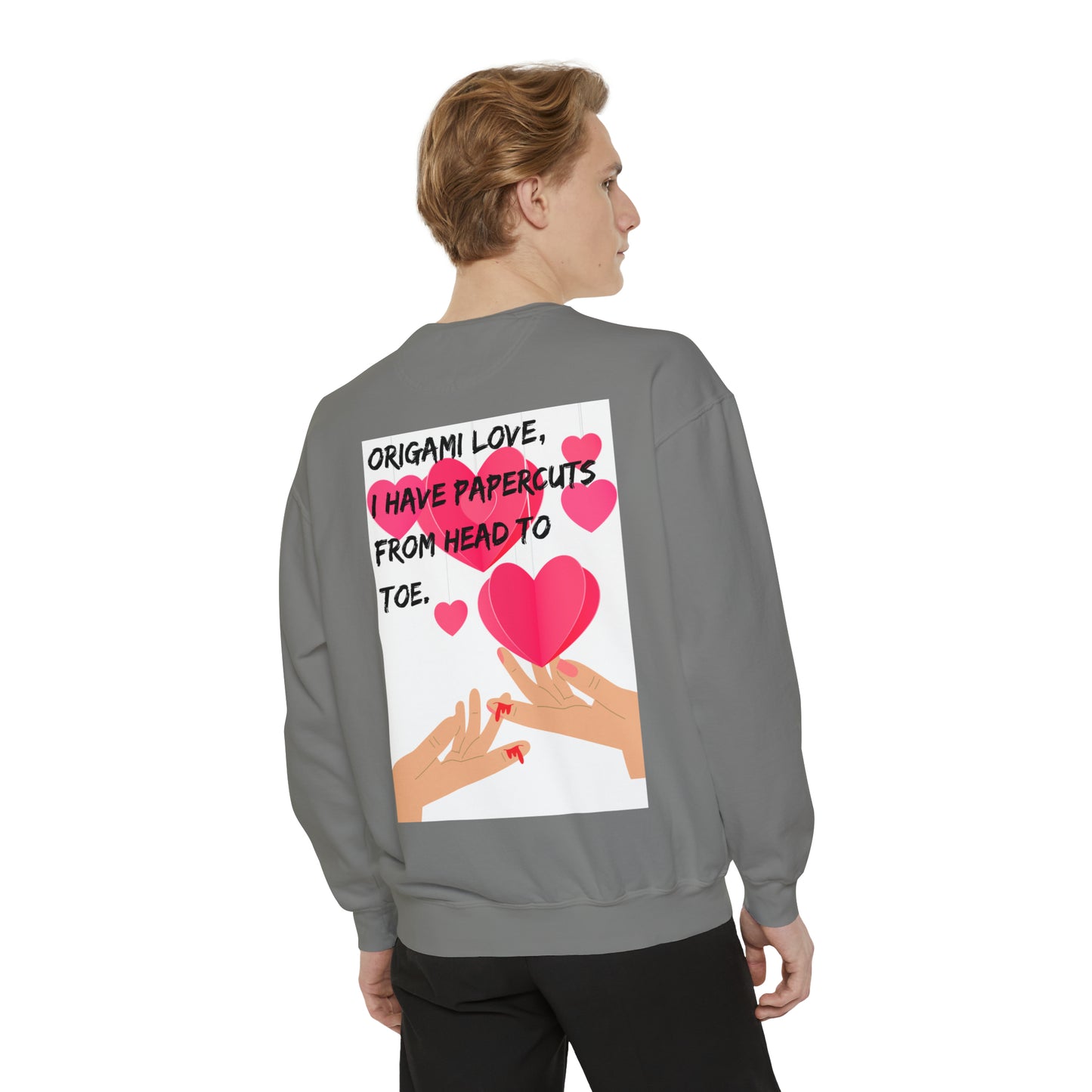 ORIGAME LOVE  Unisex Garment-Dyed Sweatshirt