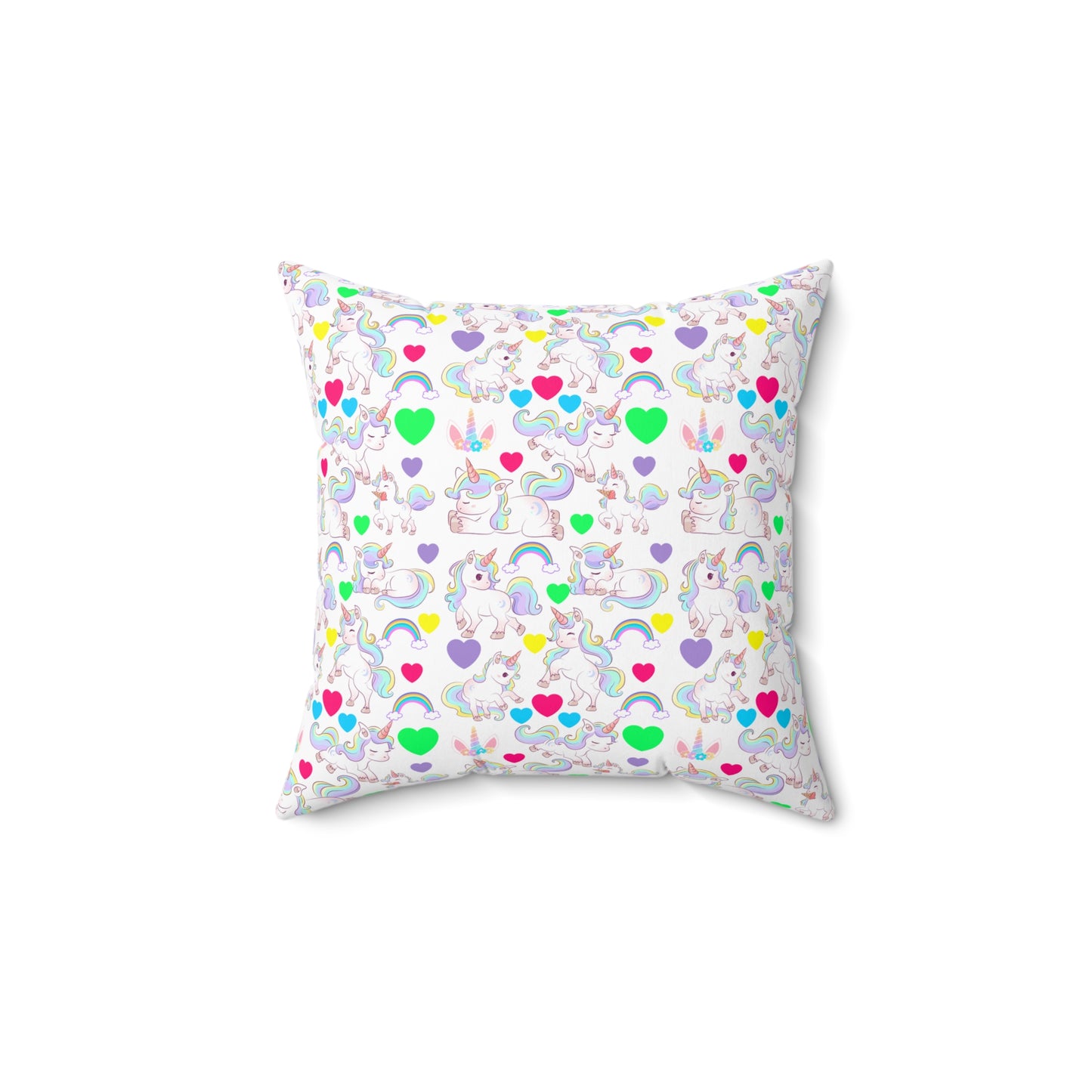 UNICORN LOVE Version 2  Spun Polyester Square Pillow For Girl's Room