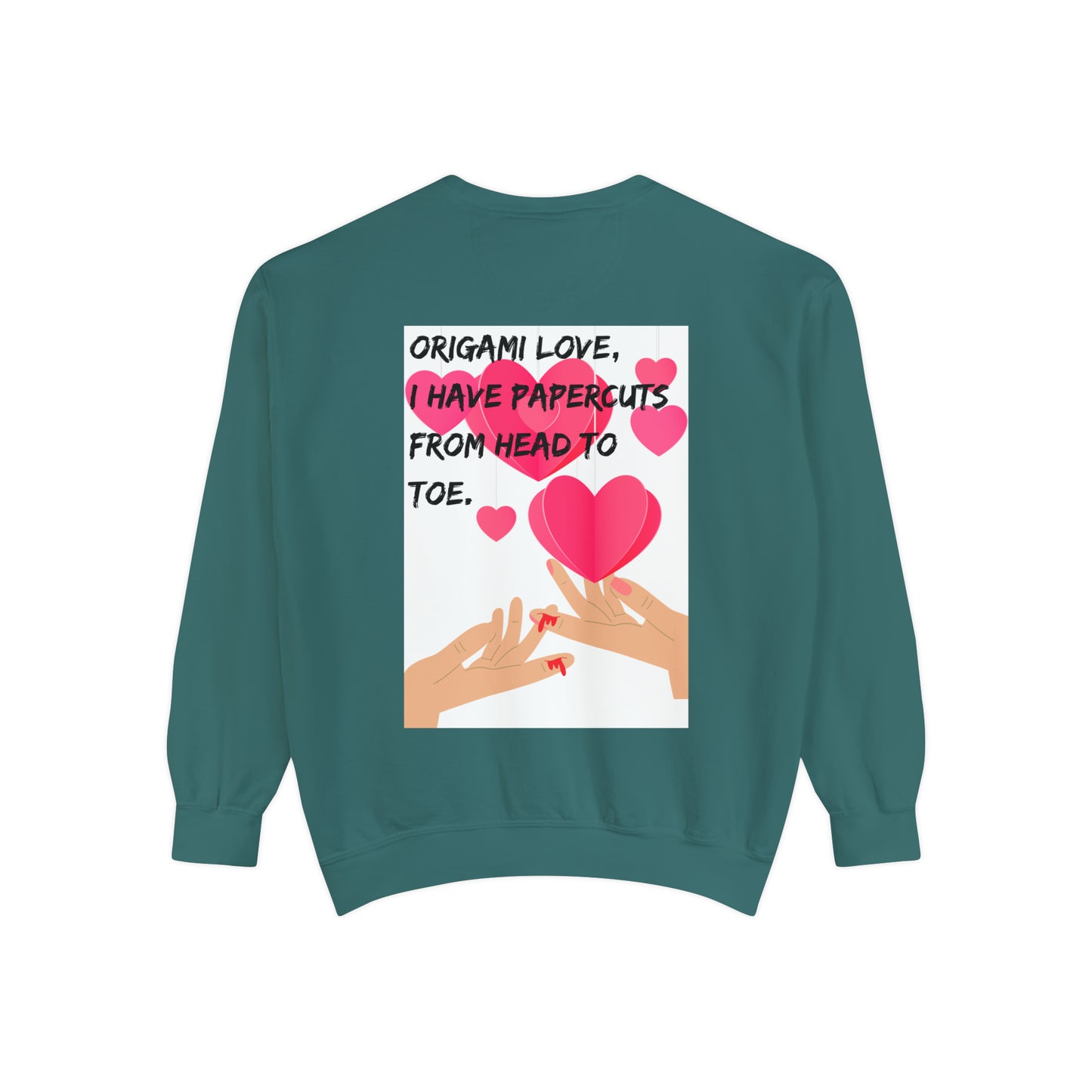 ORIGAME LOVE  Unisex Garment-Dyed Sweatshirt