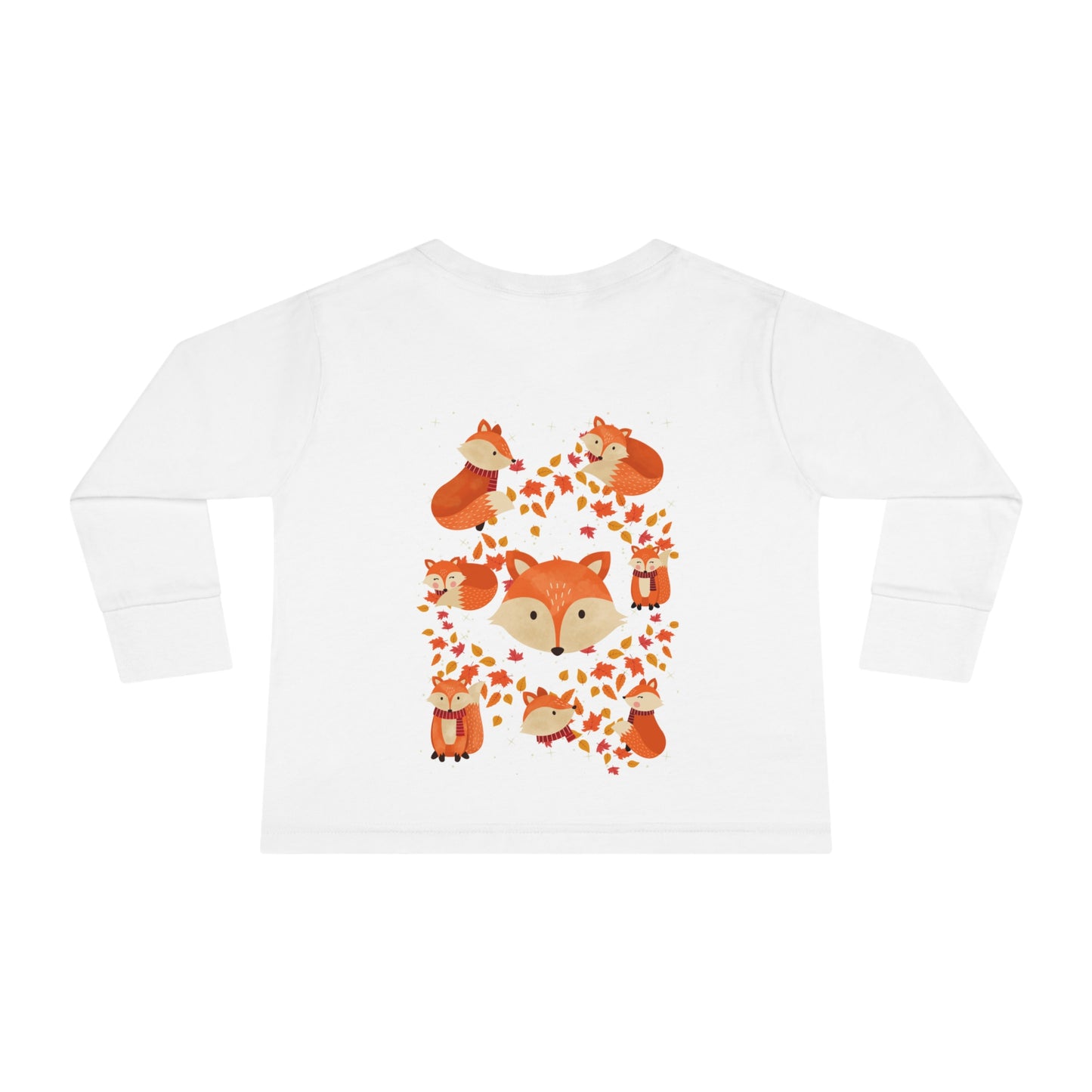 FOX AND LEAVES OF FALL Toddler Long Sleeve Tee